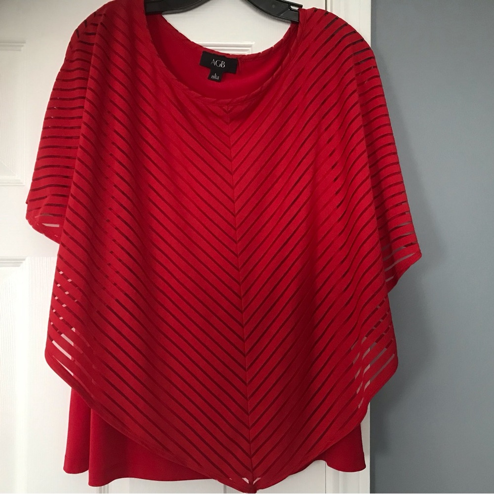 Red Sheer Striped Top